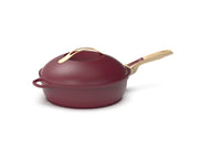 Poêle 1 à 8 personnes en métal recyclé rouge rubis 28cm La fabuleuse - Cookut