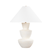 Table lamp in patinated brass ceramic and textured ivory ceramic 51x69cm Kamas - Troy Lighting
