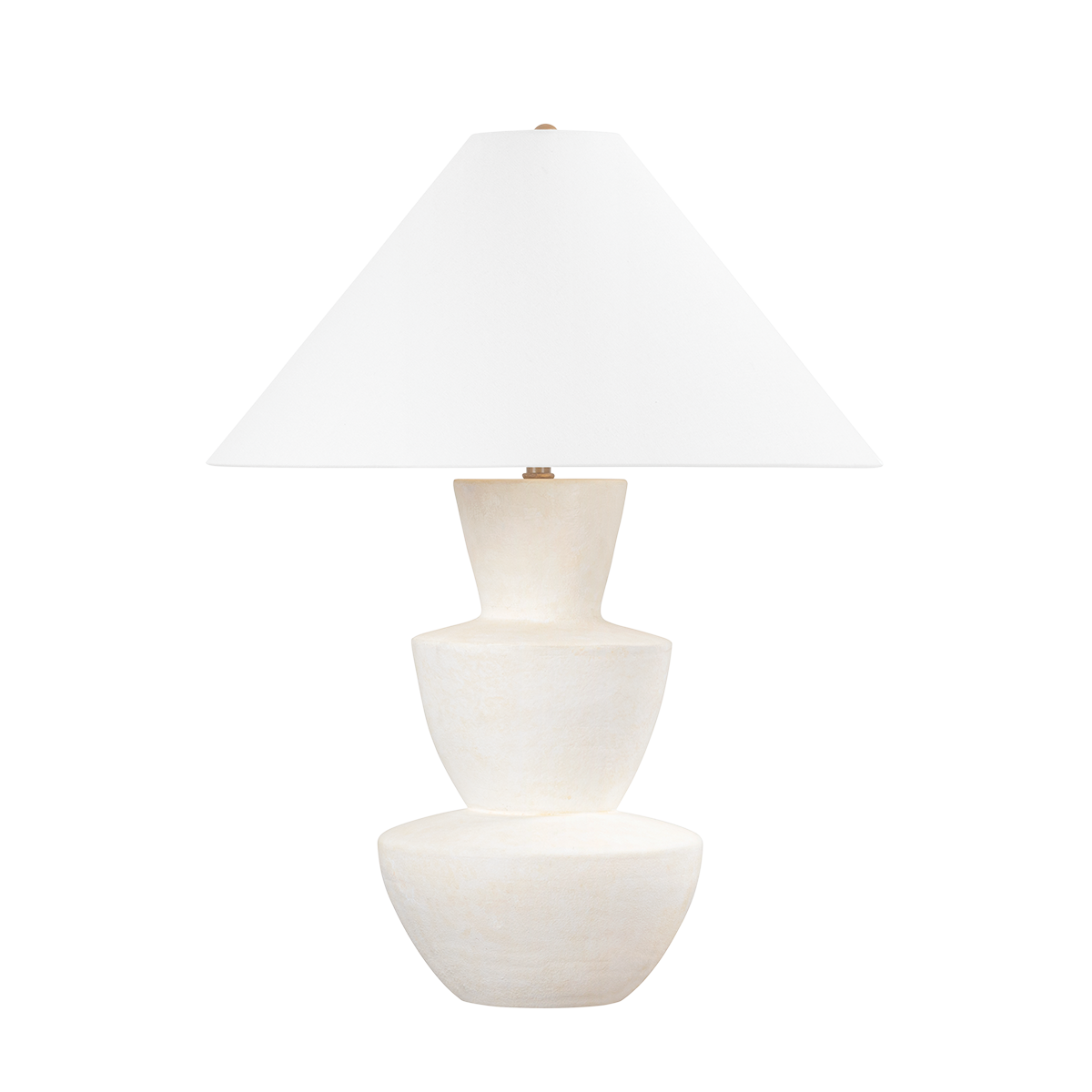 Table lamp in patinated brass ceramic and textured ivory ceramic 51x69cm Kamas - Troy Lighting