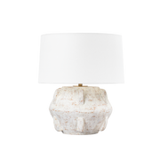 Table lamp in ceramic with patinated brass and whitewashed terracotta ceramic 42x49cm Vanda - Troy Lighting