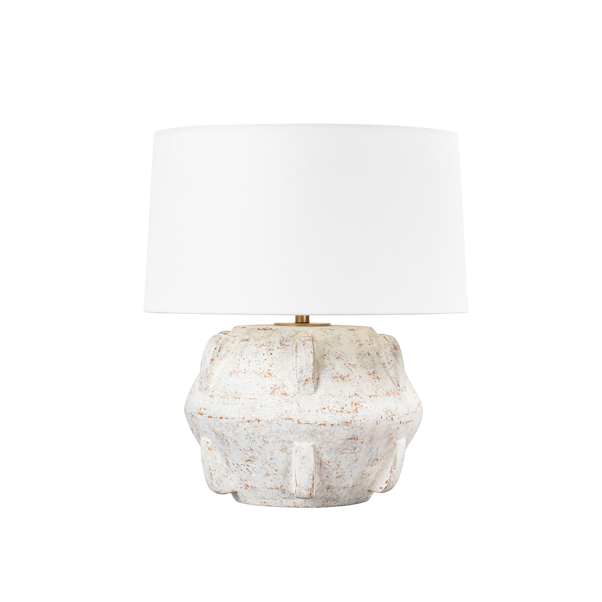 Table lamp in ceramic with patinated brass and whitewashed terracotta ceramic 42x49cm Vanda - Troy Lighting