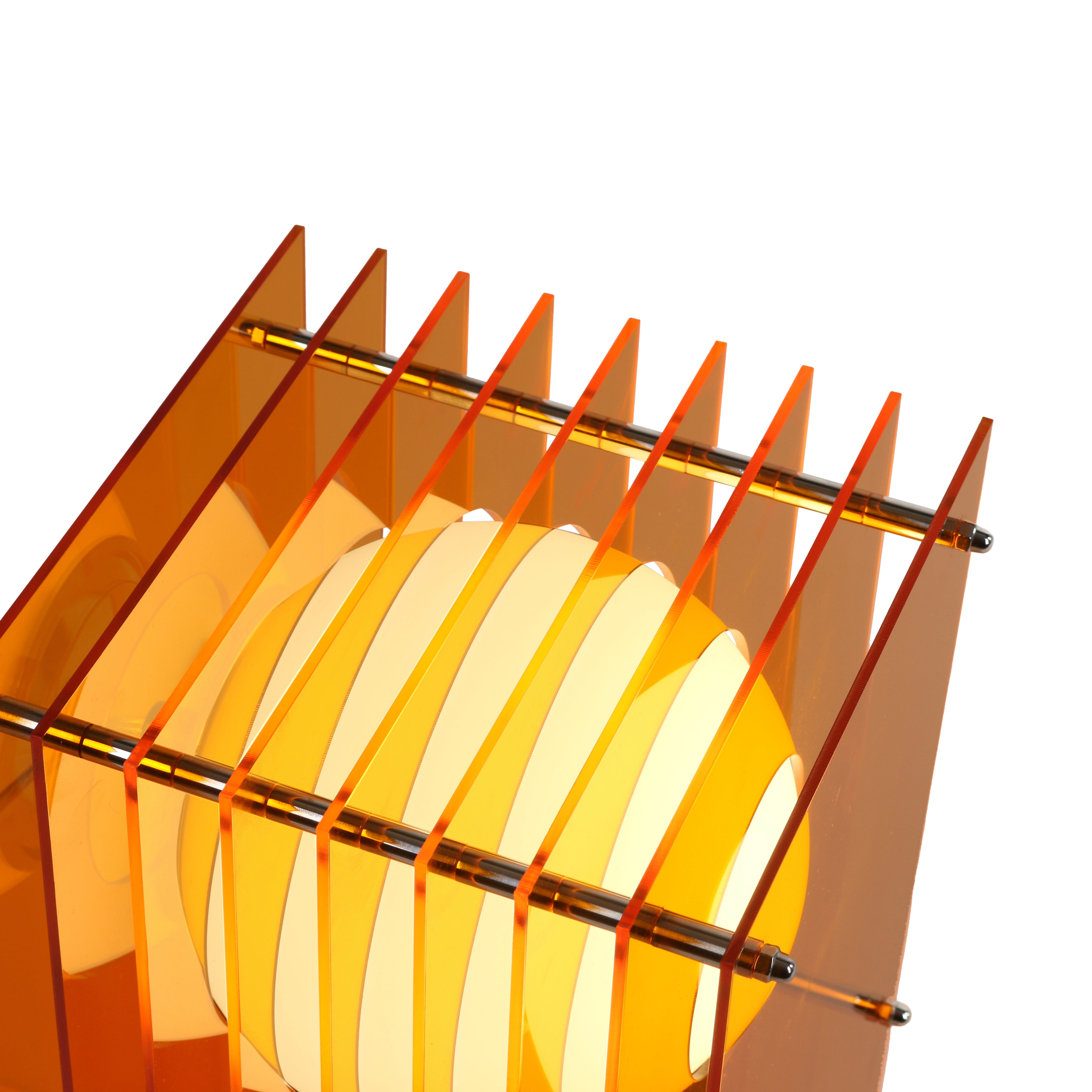 Lampe rectangulaire en acrylique orange L19.5 x W18 x H38 cm LOP - BANG