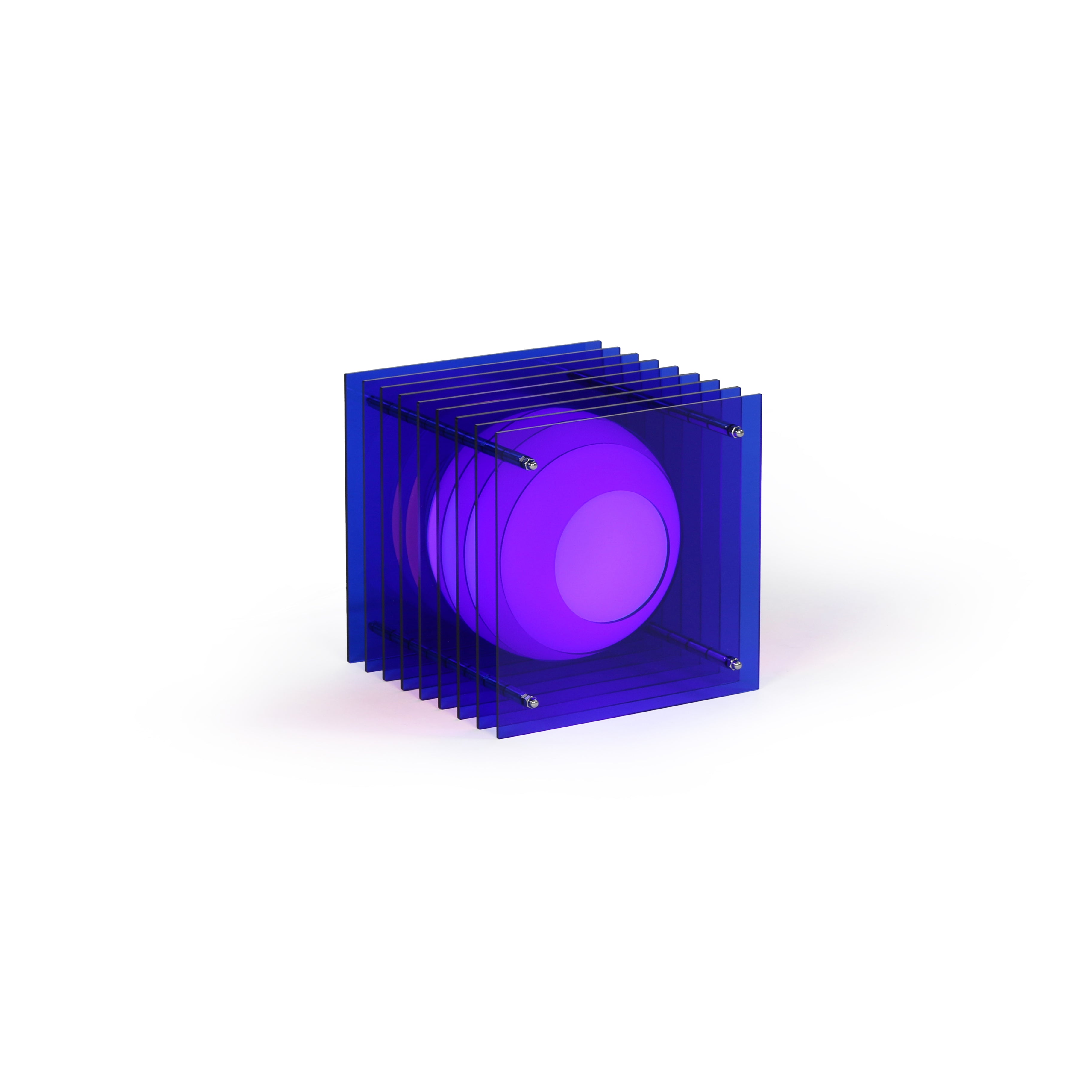 Lampe en acrylique bleu 19,5x18x18cm LOP - BANG