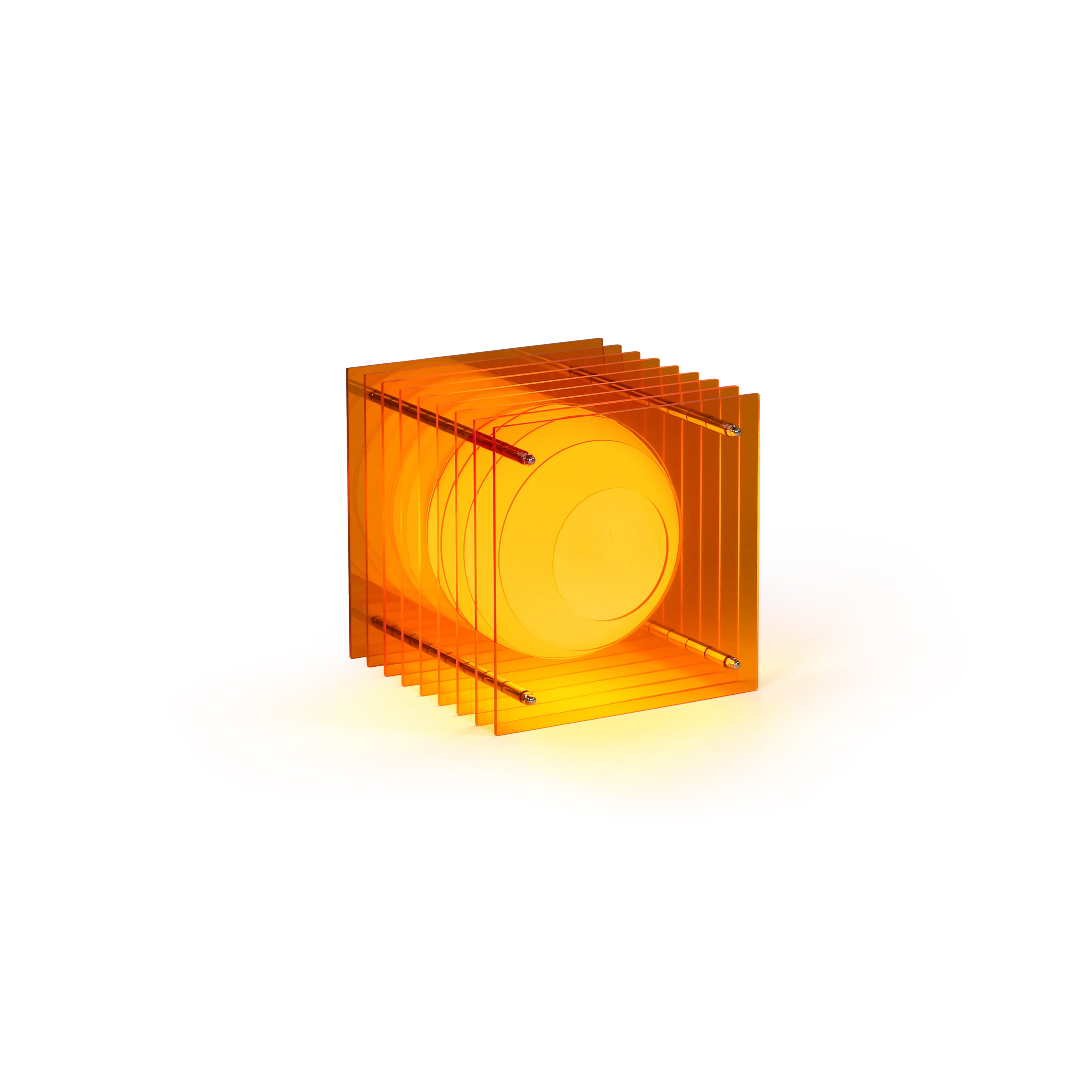 Lampe en acrylique orange 19,5x18x18cm LOP - BANG