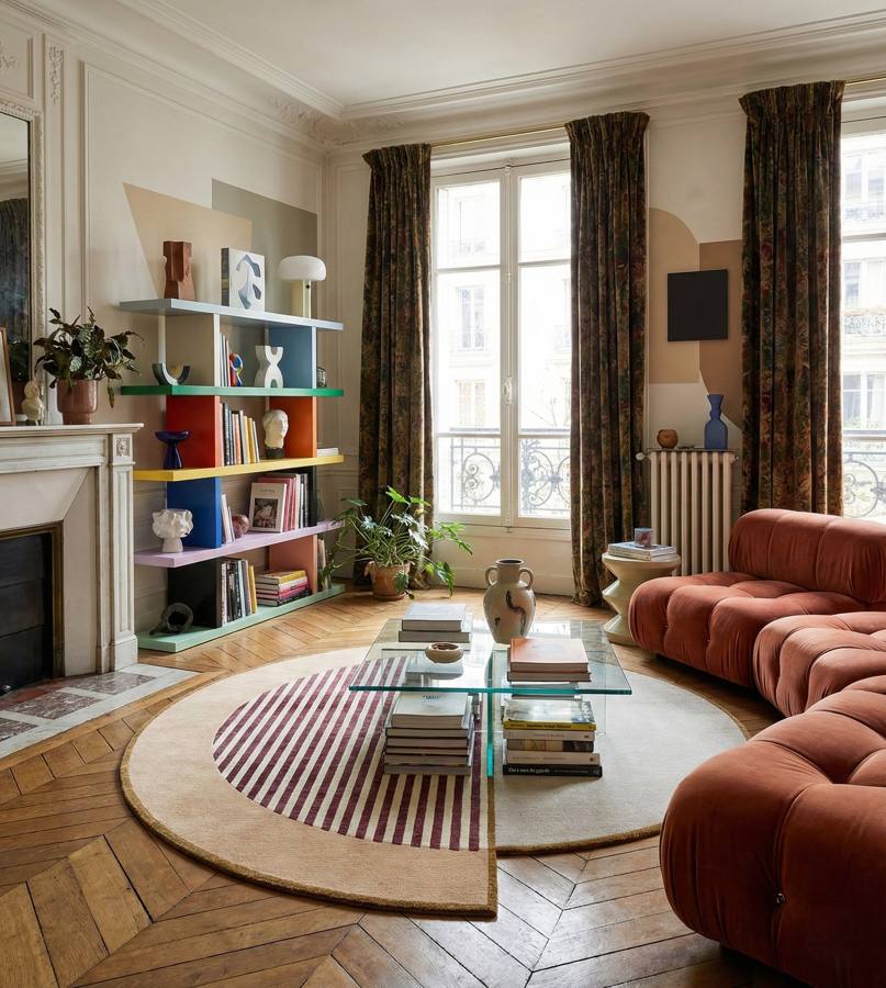 Runder Teppich aus veganer Wolle und Seide 250 cm Raf - SON-TAPIS