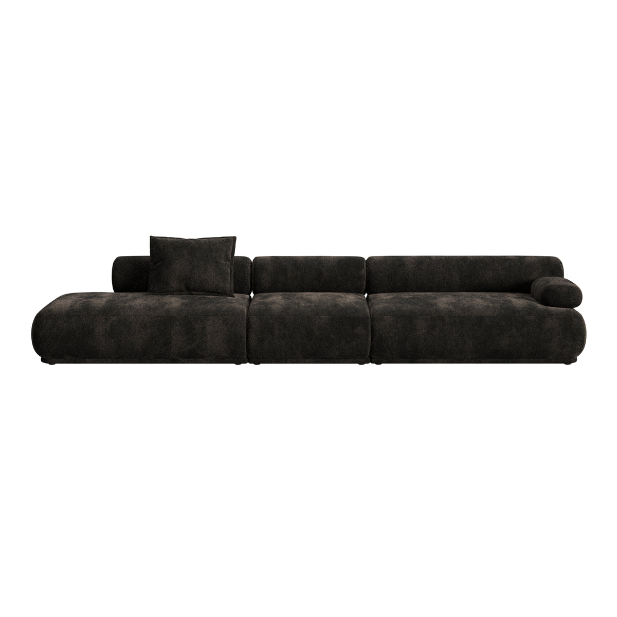 Right side sofa in dark brown fabric 4.5 seats Rembrandt - Zuiver