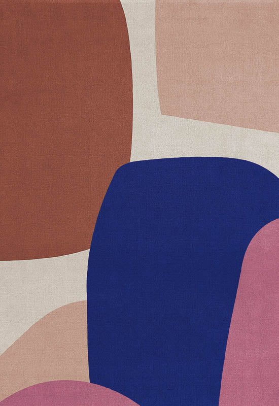 Tappeto rettangolare in lana tufted Lake Blue 140x200cm Scandi - Layered