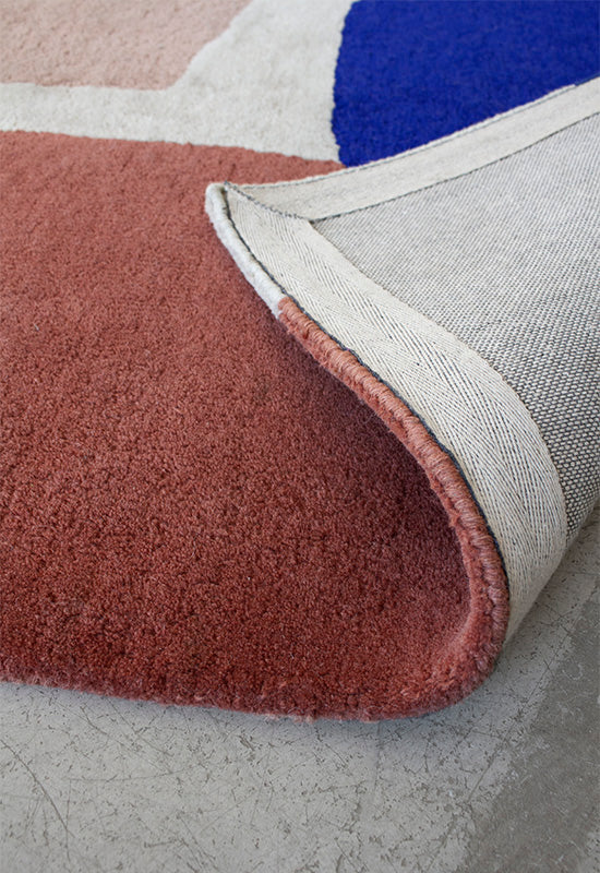 Tappeto rettangolare in lana tufted Lake Blue 140x200cm Scandi - Layered