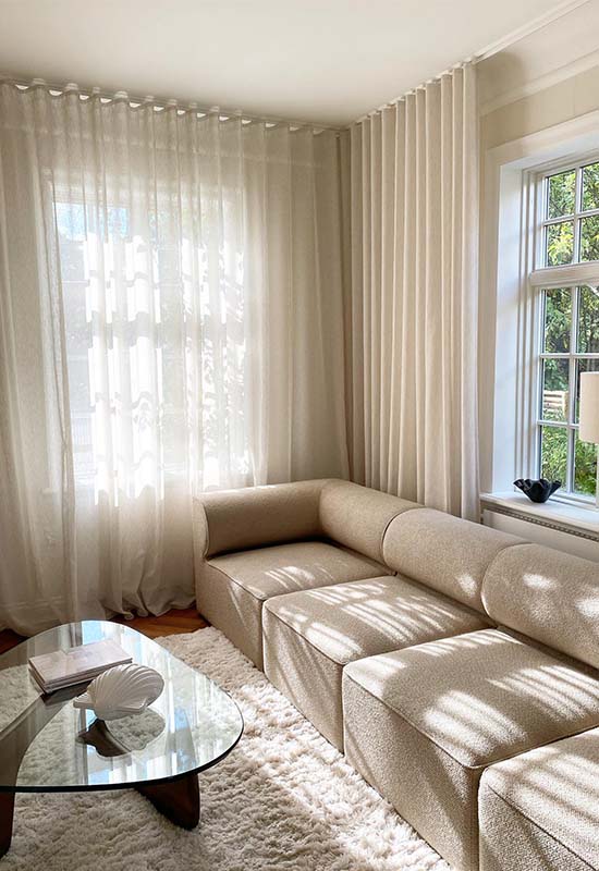 Alfombra rectangular de lana de pelo largo Bone White 250x350cm Fallingwater - Layered