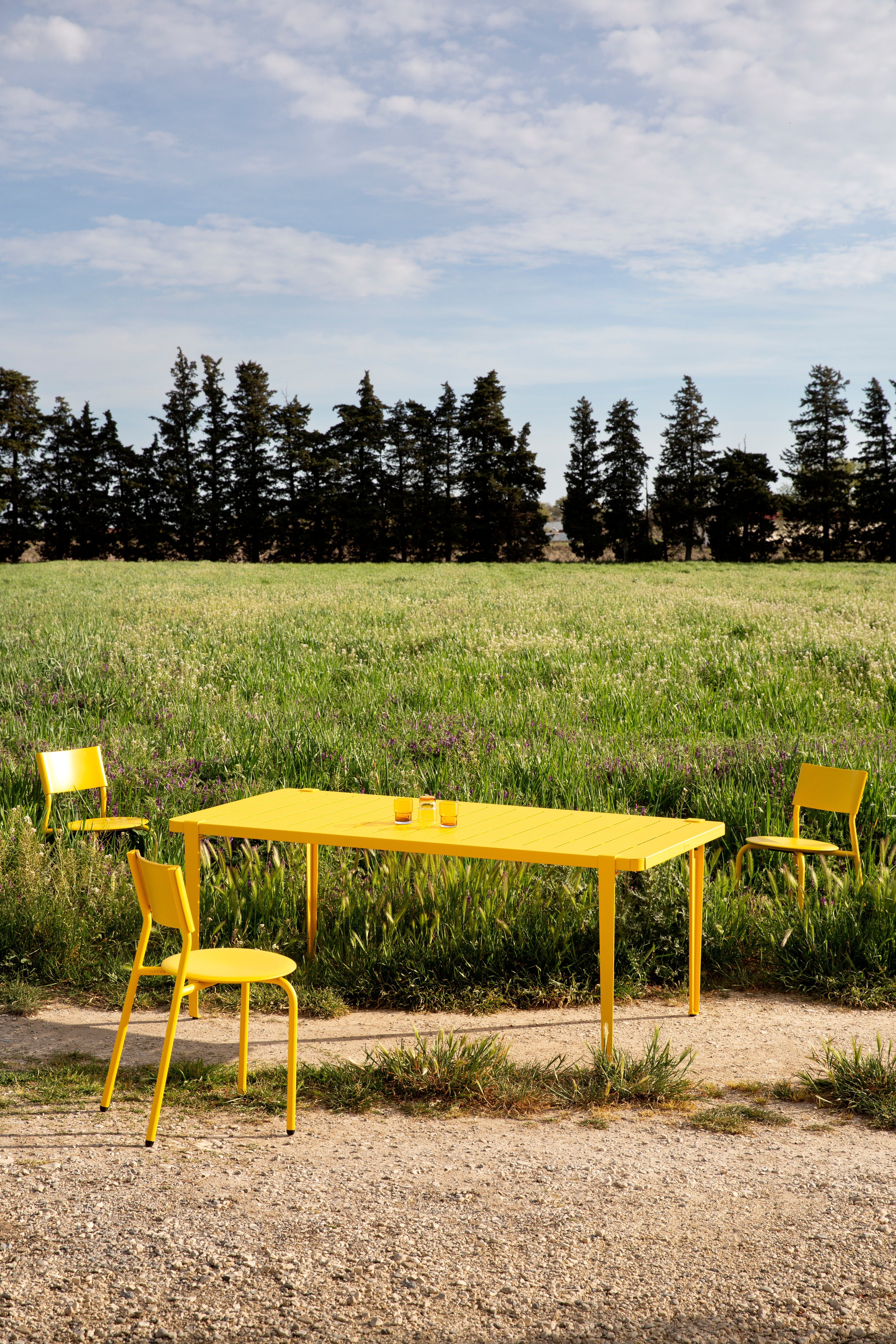 Pied d'extérieur en acier jaune 75 cm Midi - TIPTOE