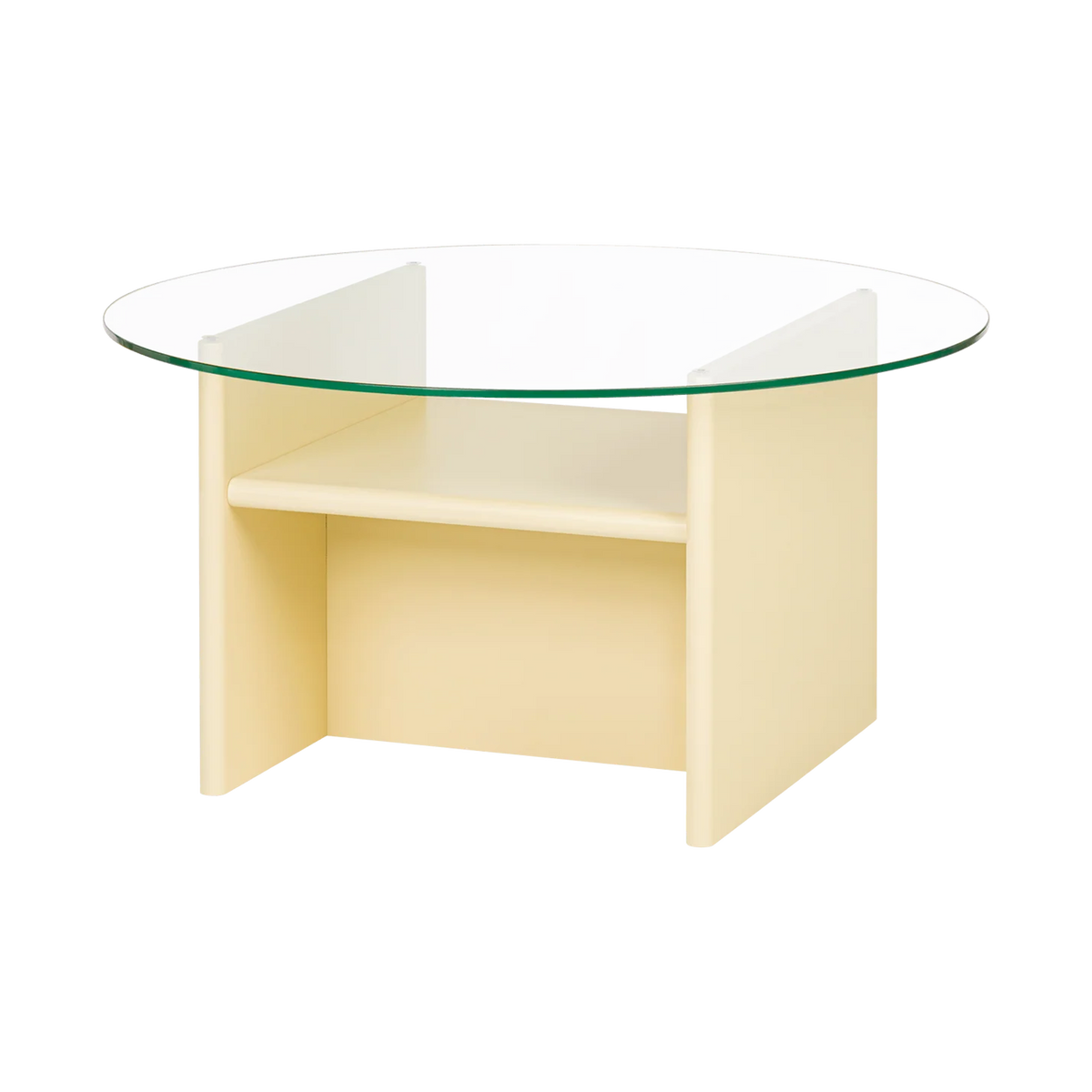 Round coffee table in yellow wood 85 cm Tovo - noo.ma