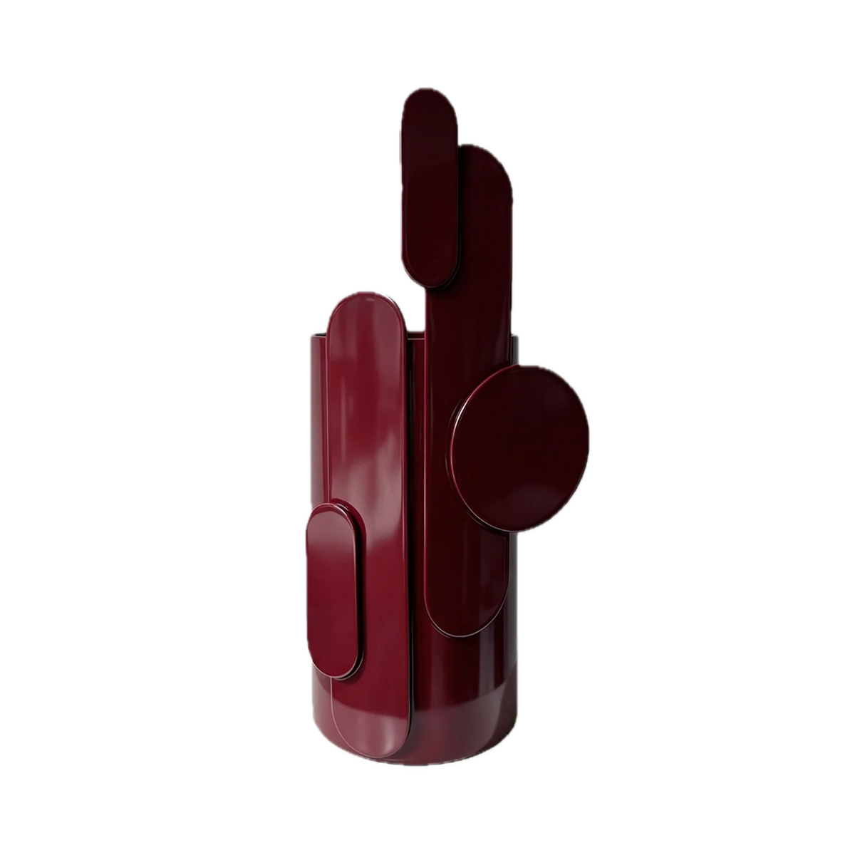 Vase sculptural en métal et verre bordeaux 20cm Toty - Mlle Jo