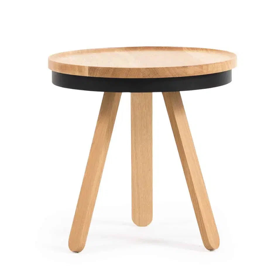 Oak and black side table 42 cm Batea - Woodendot