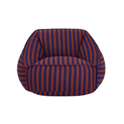 Sesselpouf aus Baumwolle mit blauen und weinroten Streifen 105 x 105 x 60 cm Ziggy - Nobodinoz