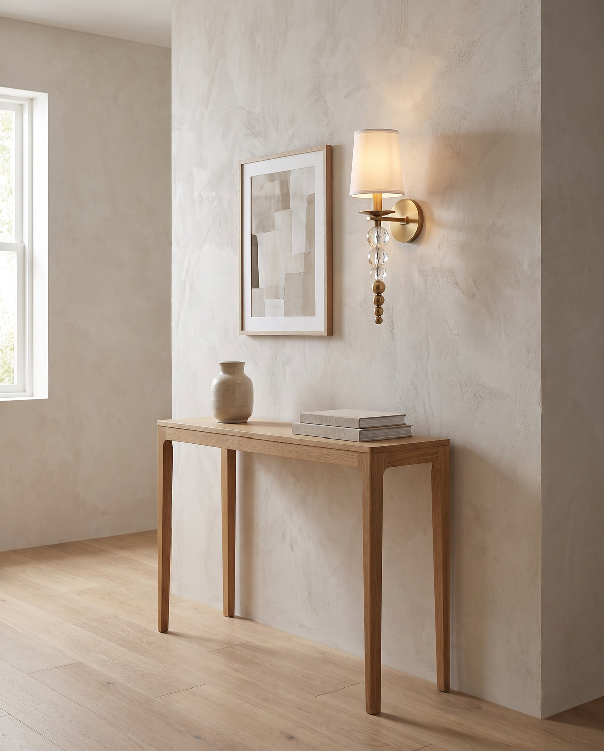 Applique murale en acier laiton vieilli 15x50cm Persis - Hudson Valley Lighting en situation