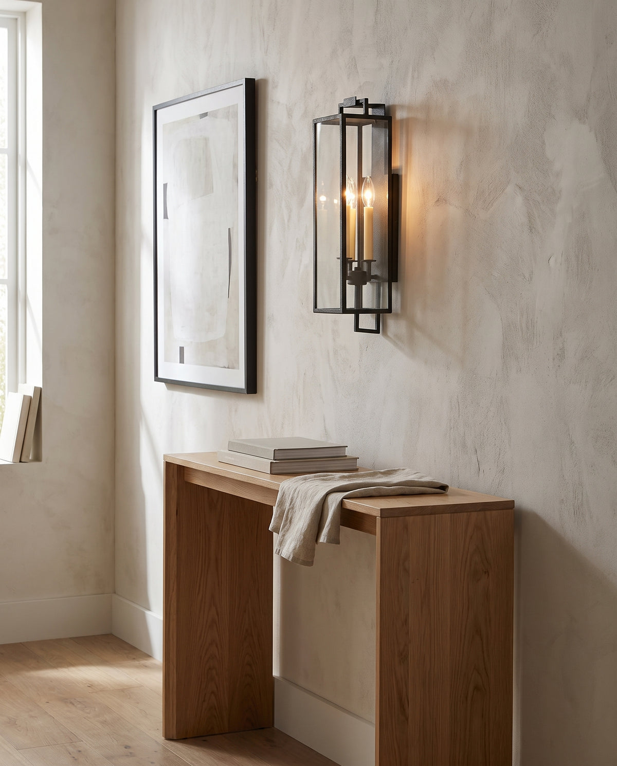 Applique murale en fer fer forgé 15x55cm Beckham - Troy Lighting en situation