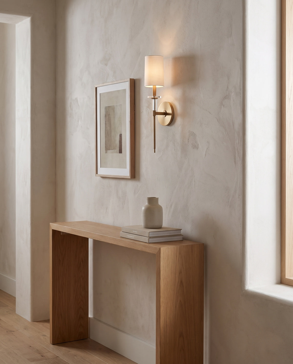 Applique murale en acier laiton vieilli 13x48cm Amherst - Hudson Valley Lighting en situation