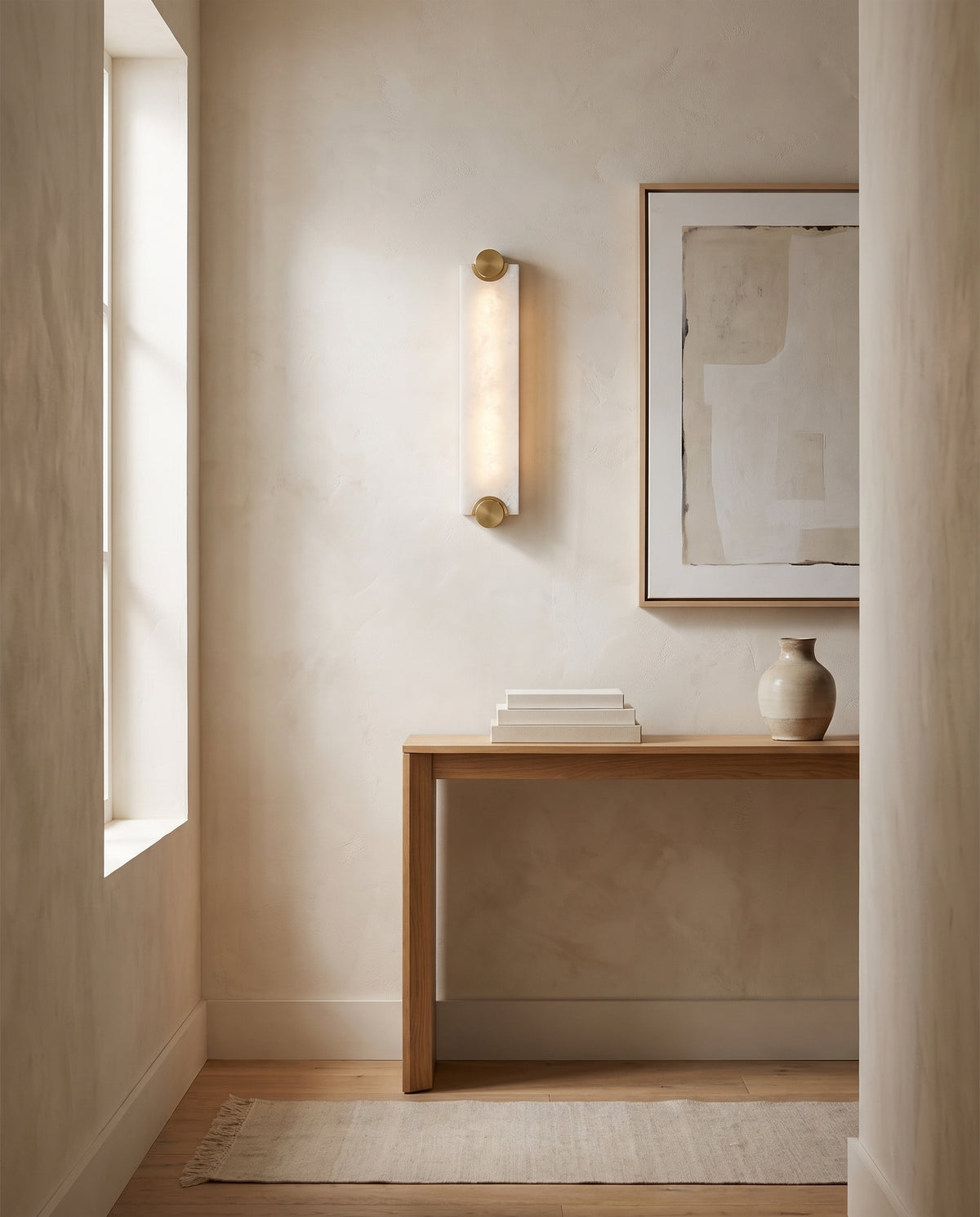 Applique murale en laiton laiton vieilli 13x64cm Brant - Hudson Valley Lighting en situation