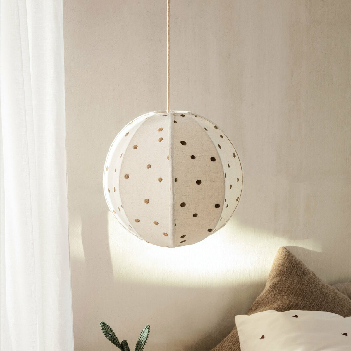 Abat-jour à pois en coton 35 cm Dots Textile - Ferm Living - The Cool Republic