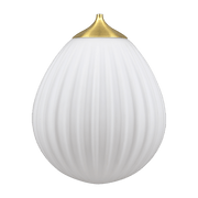 Abat-jour blanc en verre opale et accroche en laiton dorée Around the World - UMAGE - The Cool Republic