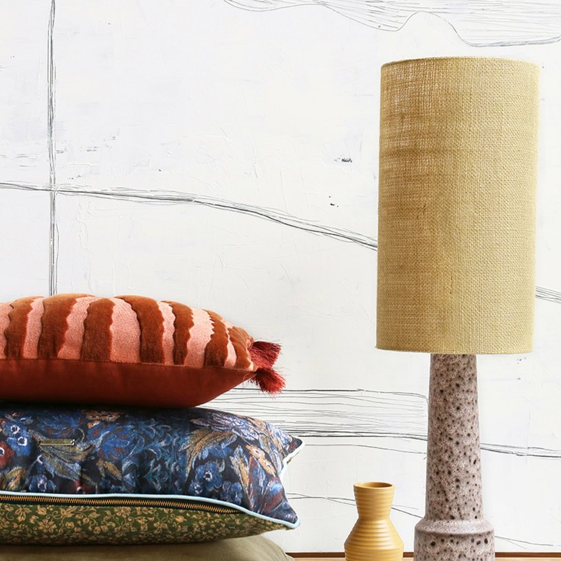 Abat - jour cylindrique en jute vert jade - HKliving - The Cool Republic