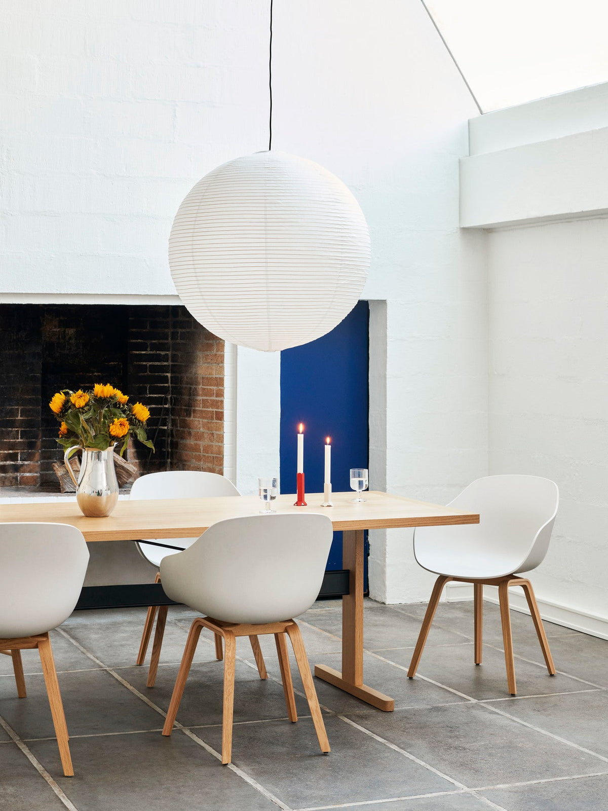 Abat-jour en papier de riz blanc Classic 80 cm - Hay - The Cool Republic