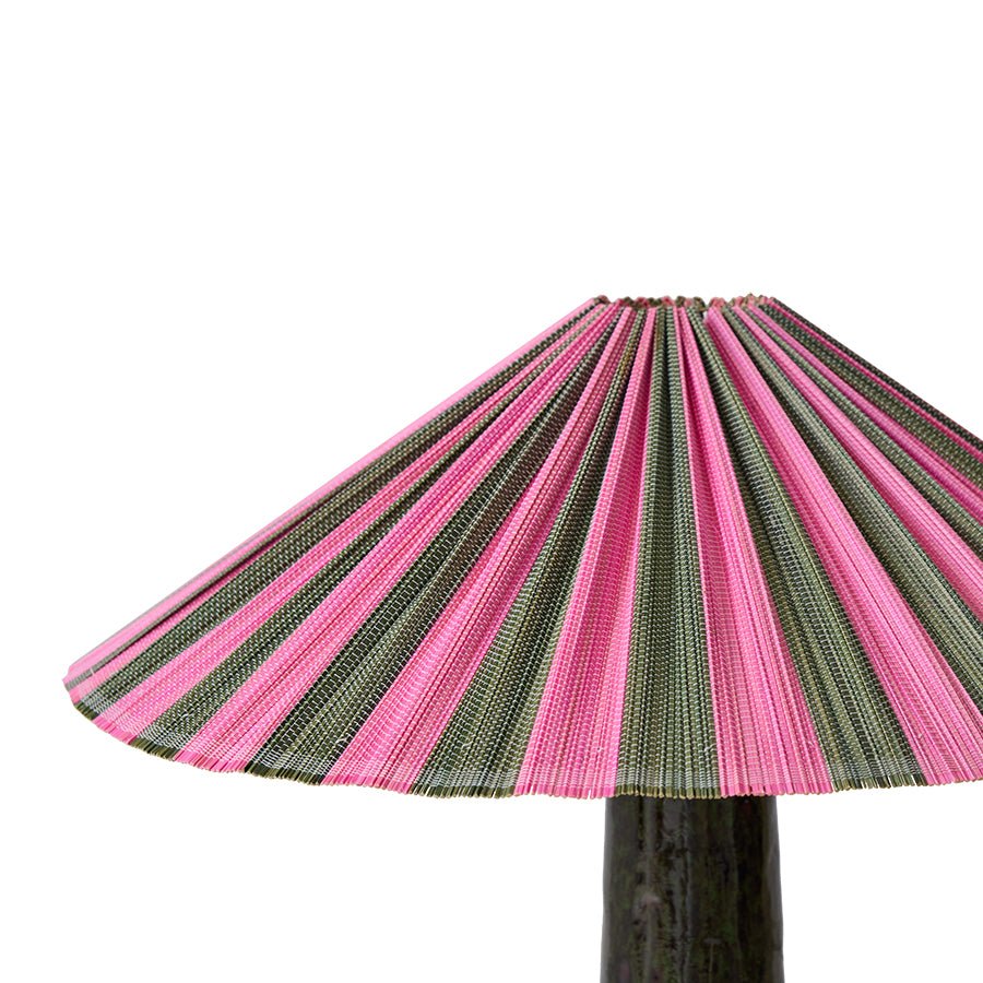 Abat-jour plissé en bambou bicolore 44x14cm Camélia - HKliving - The Cool Republic
