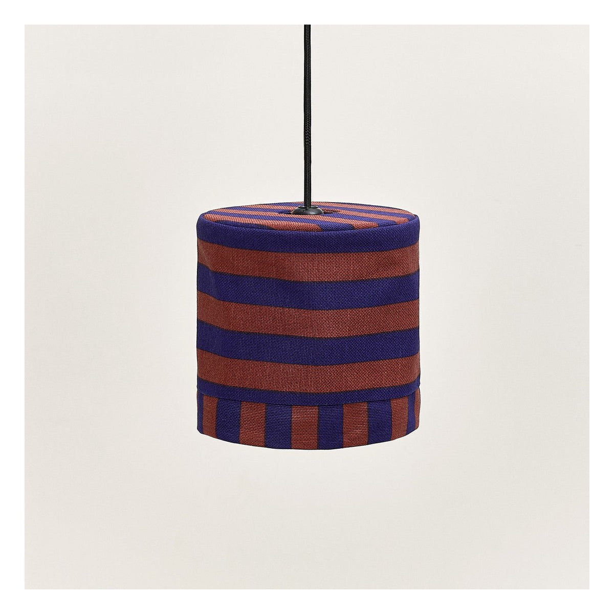 Abat-jour pour suspension en coton bio à rayures bordeaux et bleu foncé 20 cm Linda - Nobodinoz - The Cool Republic