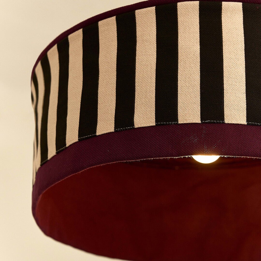 Abat-jour pour suspension en coton bio violet, noir et beige 50 cm Paul - Nobodinoz - The Cool Republic
