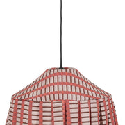 Abat-jour pour suspension en voile de coton bio à carreaux marron et rouge 50cm Nicole - Nobodinoz - The Cool Republic