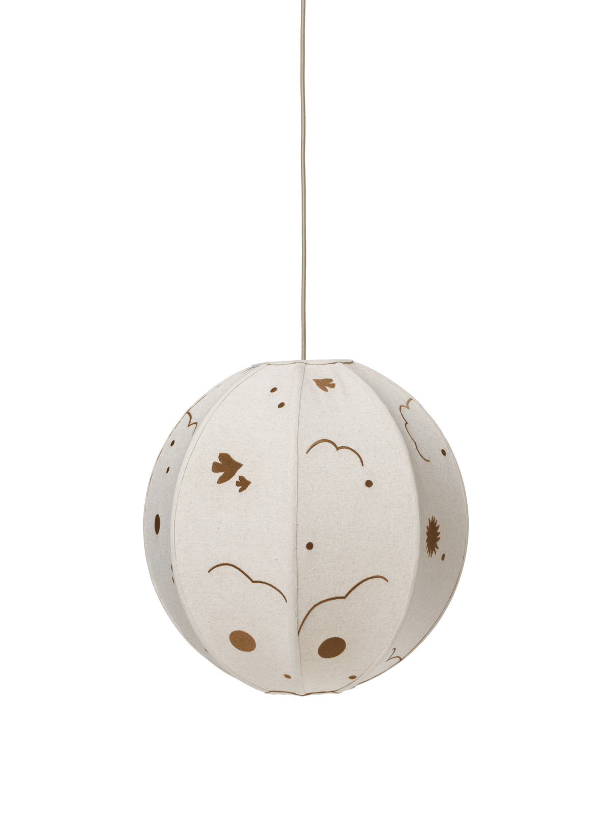 Abat-jour rond en coton beige et bronze Skye - Ferm Living - The Cool Republic