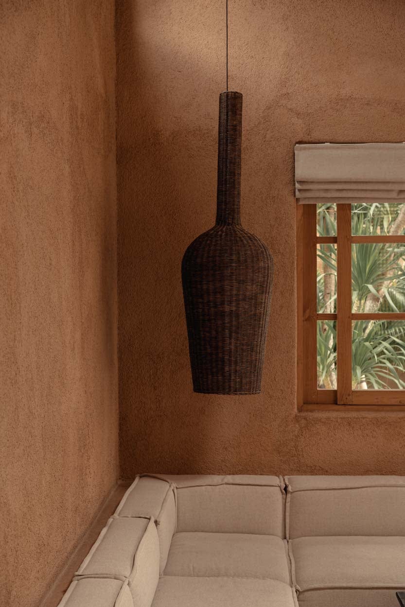Abat-jour suspension en rotin tressé naturel marron foncé 50cm Amphora - Bazar Bizar — vue 3