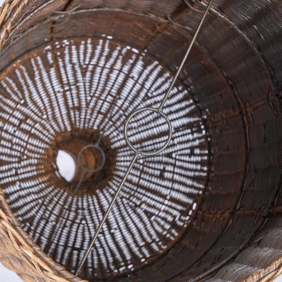 Abat-jour suspension en rotin tressé naturel marron foncé 50cm Amphora - Bazar Bizar — vue 4