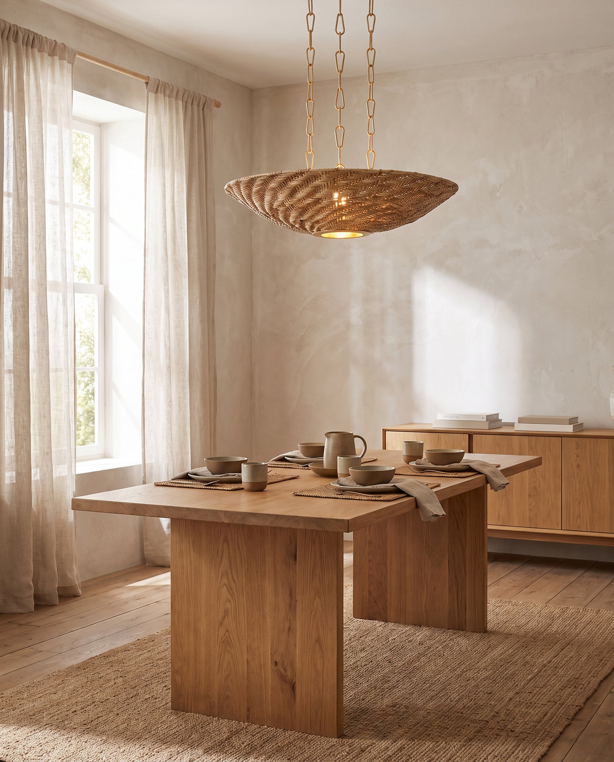 Suspension en fer feuille d'or ancienne 71x18cm Ollie - Troy Lighting en situation