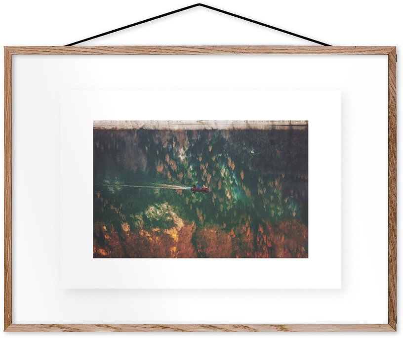 Affiche Canoë encadrée Moebe chêne A2 - Le Renard - The Cool Republic