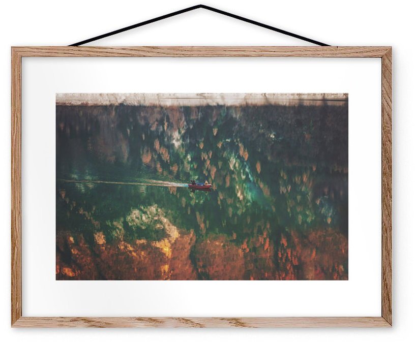 Affiche Canoë encadrée Moebe chêne A3 - Le Renard - The Cool Republic