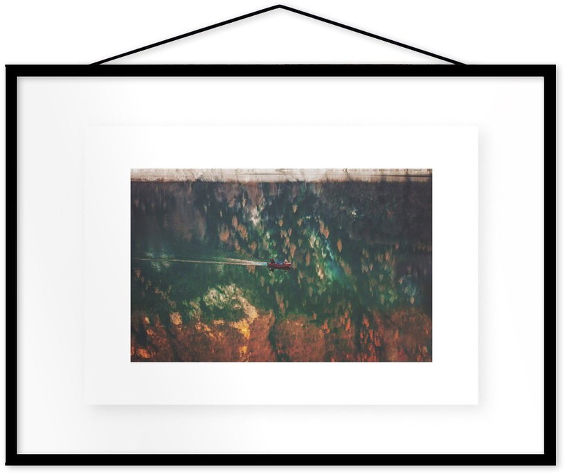 Affiche Canoë encadrée Moebe noir A2 - Le Renard - The Cool Republic