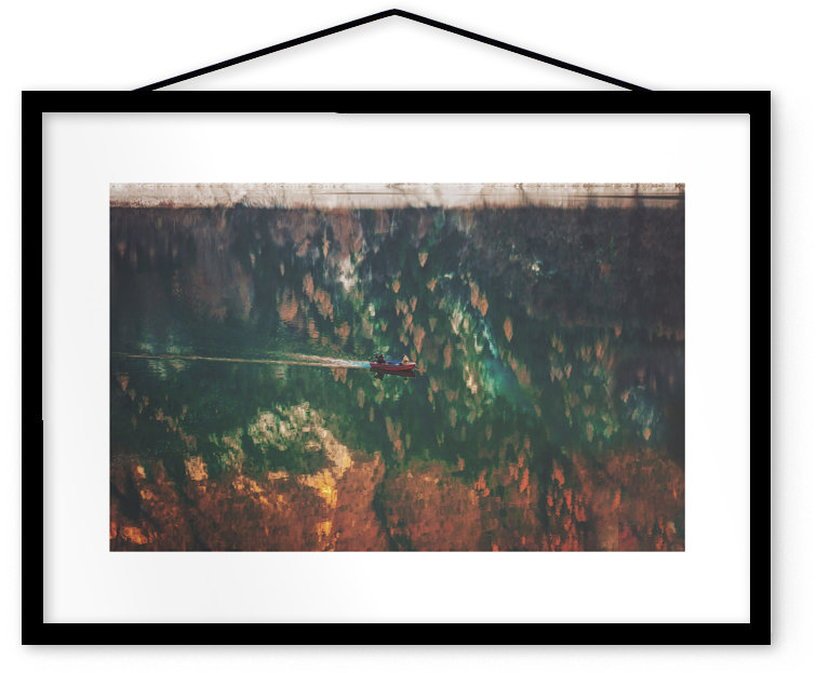 Affiche Canoë encadrée Moebe noir A3 - Le Renard - The Cool Republic