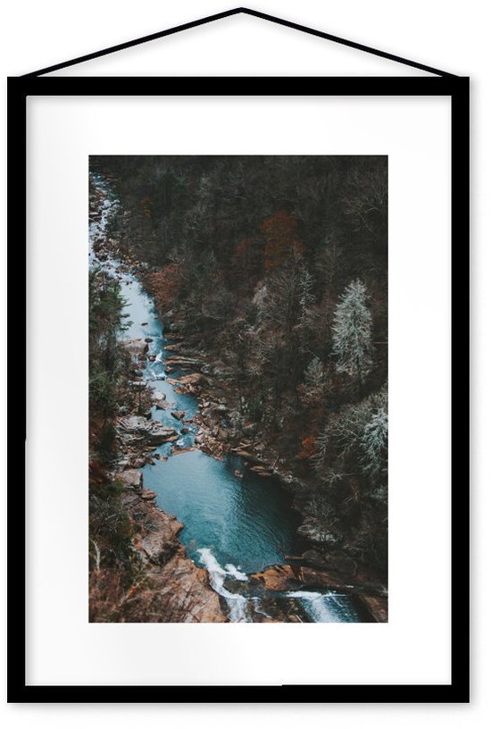 Affiche Down the Canyon encadrée Moebe noir A3 - Le Renard - The Cool Republic