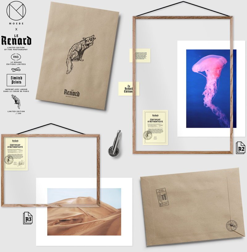 Affiche Flowers encadrée Moebe chêne A2 - Le Renard - The Cool Republic