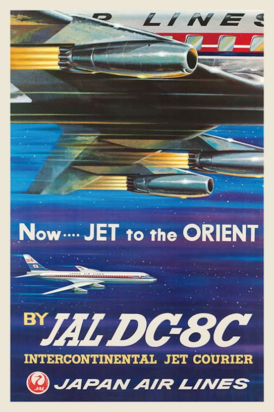 Affiche Japan Airlines 30 x 40 cm - Blue Shaker - The Cool Republic