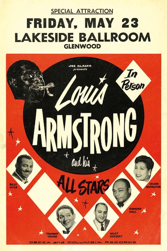 Affiche Louis Armstrong 30 x 40 cm - Blue Shaker - The Cool Republic