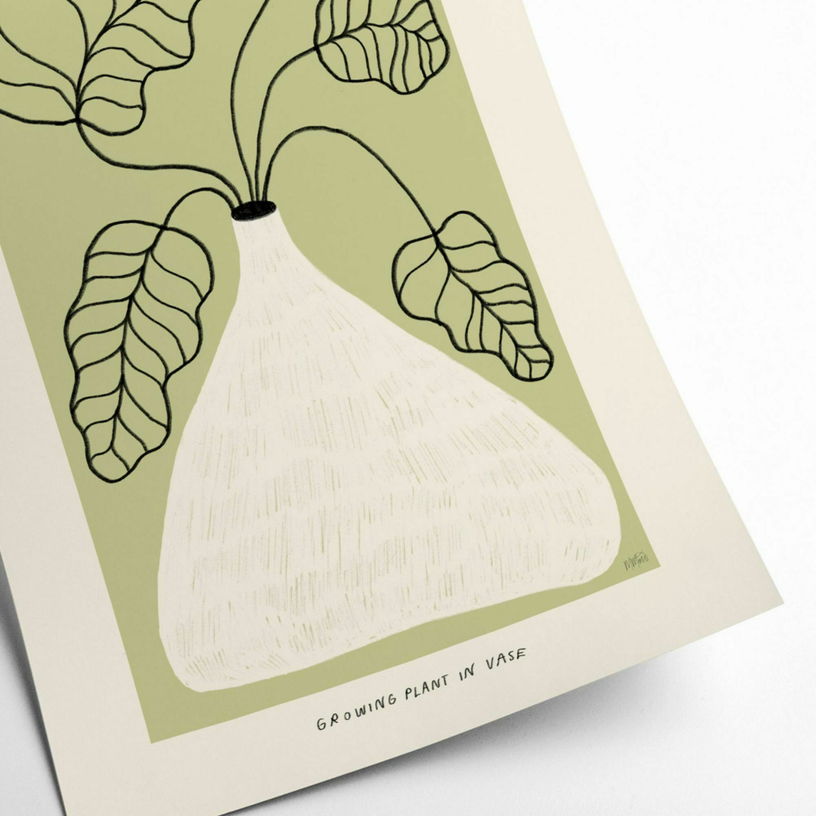 Affiche Madelen 70 x 100 cm Growing plant in vase - PSTR Studio - The Cool Republic