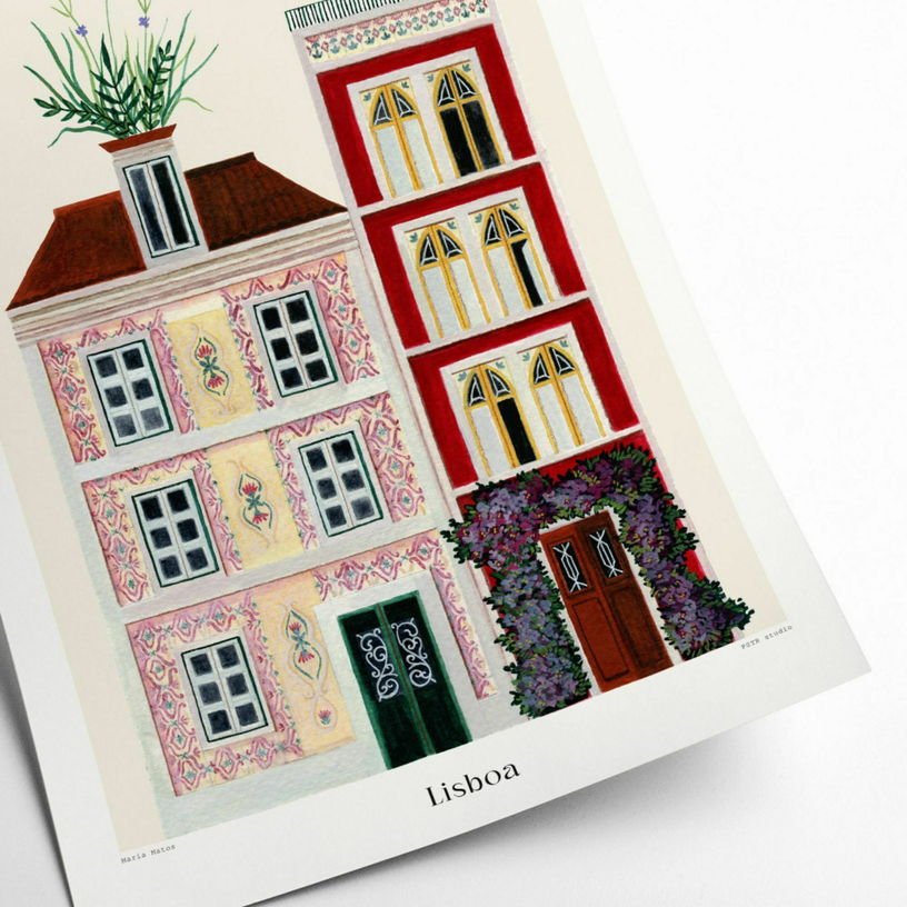 Affiche Matos de Flores Casa de - Lisboa III 30 x 40 cm - The Cool Republic