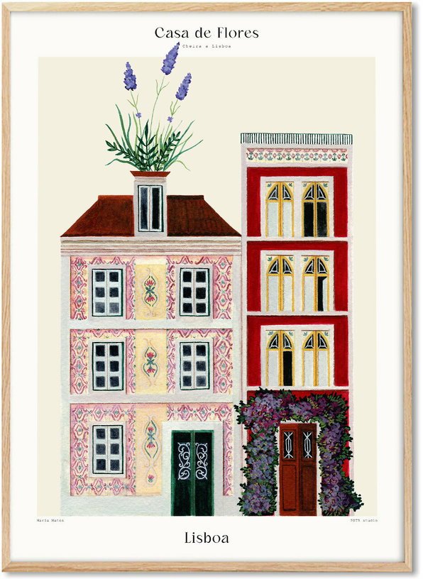 Affiche Matos de Flores Casa de - Lisboa III 30 x 40 cm - The Cool Republic