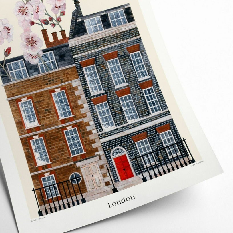 Affiche Matos Flower Houses Flower Houses - London 30 x 40 cm - The Cool Republic