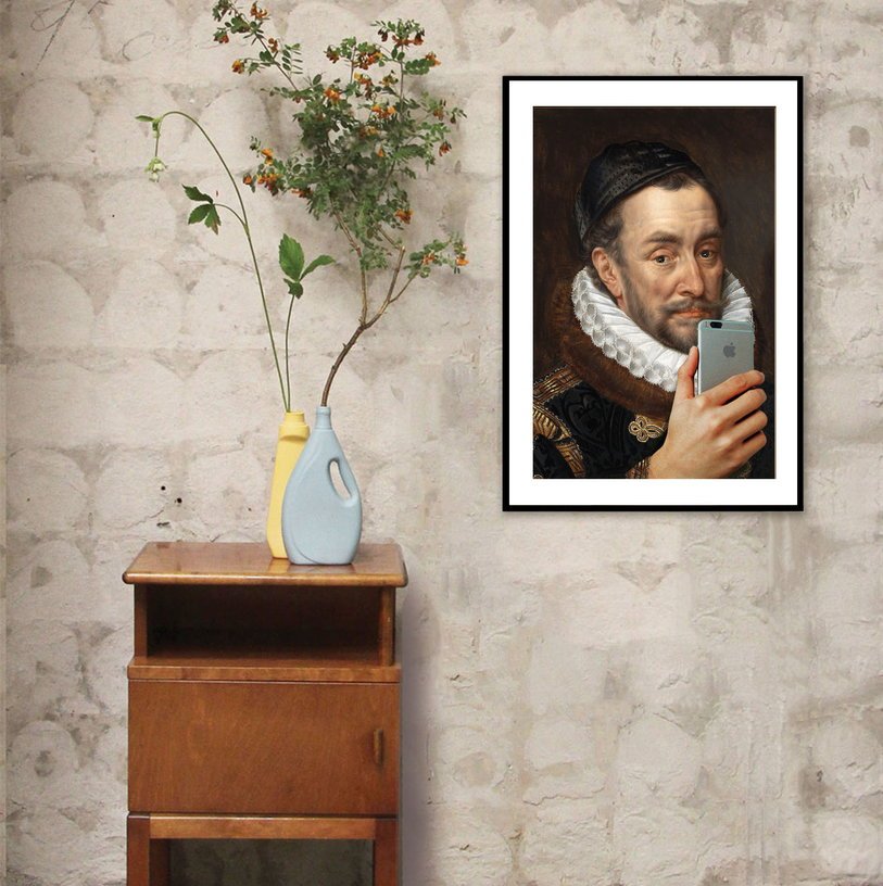 Affiche Smartphone selfie 30 x 40 cm - Blue Shaker - The Cool Republic