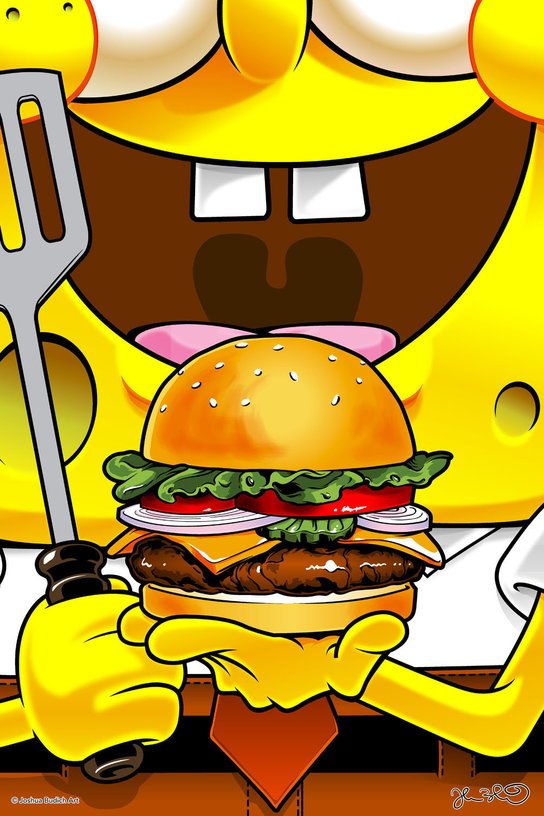 Affiche Sponge Bob 40 x 60 cm Joshua Budich - Blue Shaker - The Cool Republic