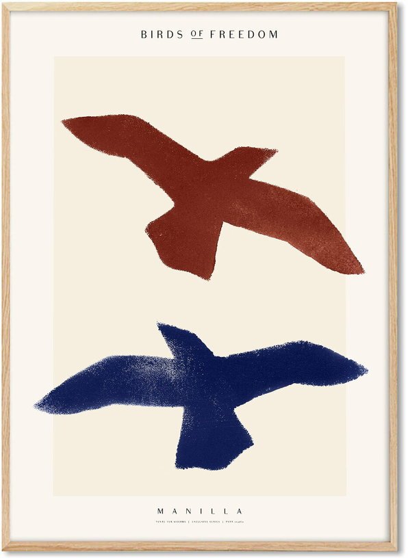 Affiche Yente 30 x 40 cm Birds of Freedom Manilla - PSTR Studio - The Cool Republic