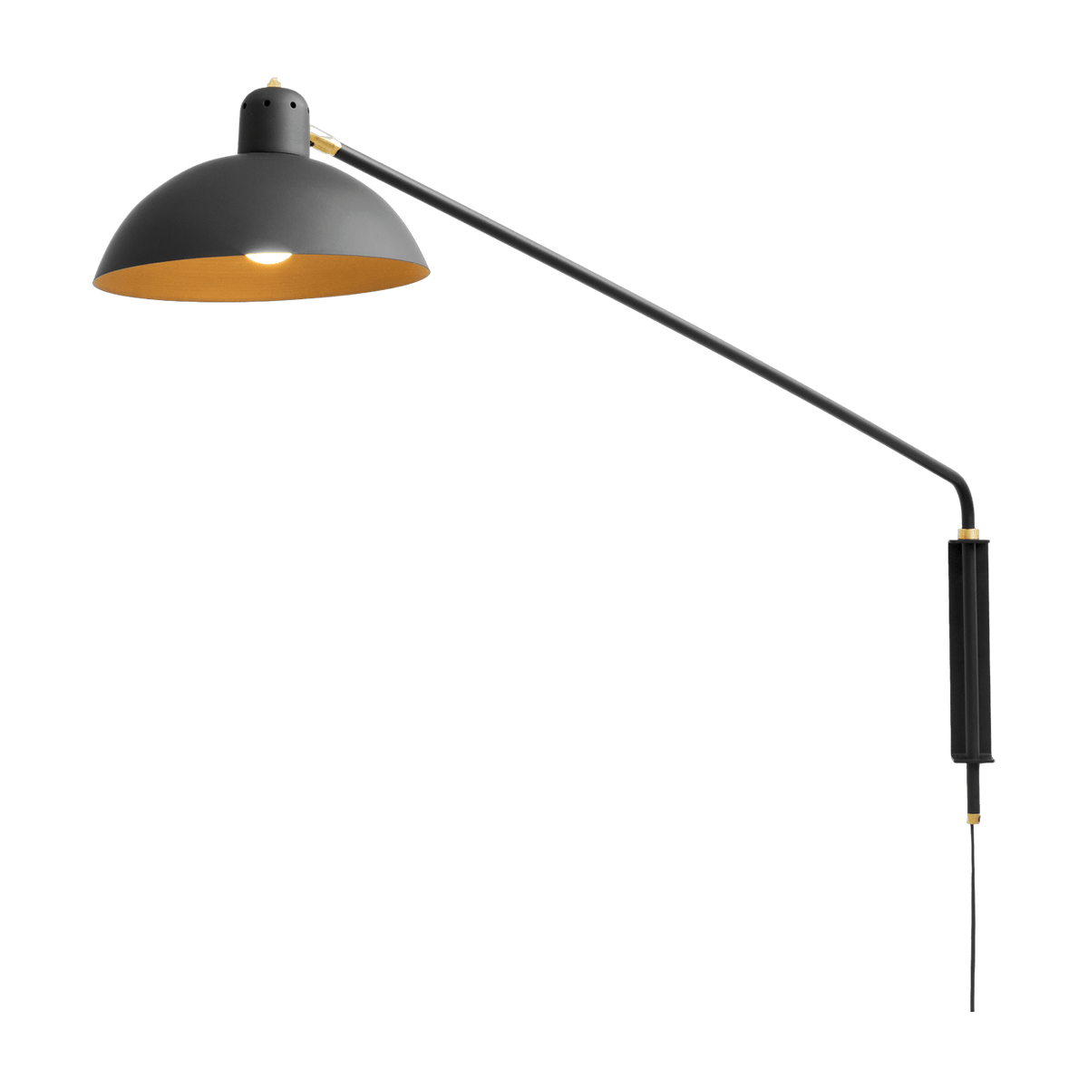 Applique avec prise noire en laiton 81 cm Waldorf - Lambert & Fils - The Cool Republic
